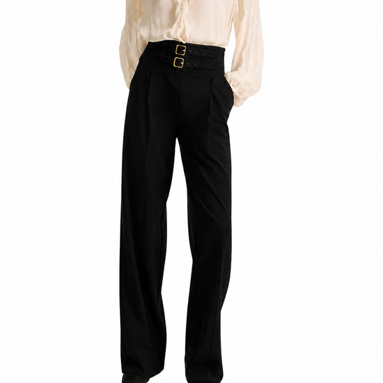 Pantalone a vita alta con cinturini Nero MARANTA 005 MARELLA 
