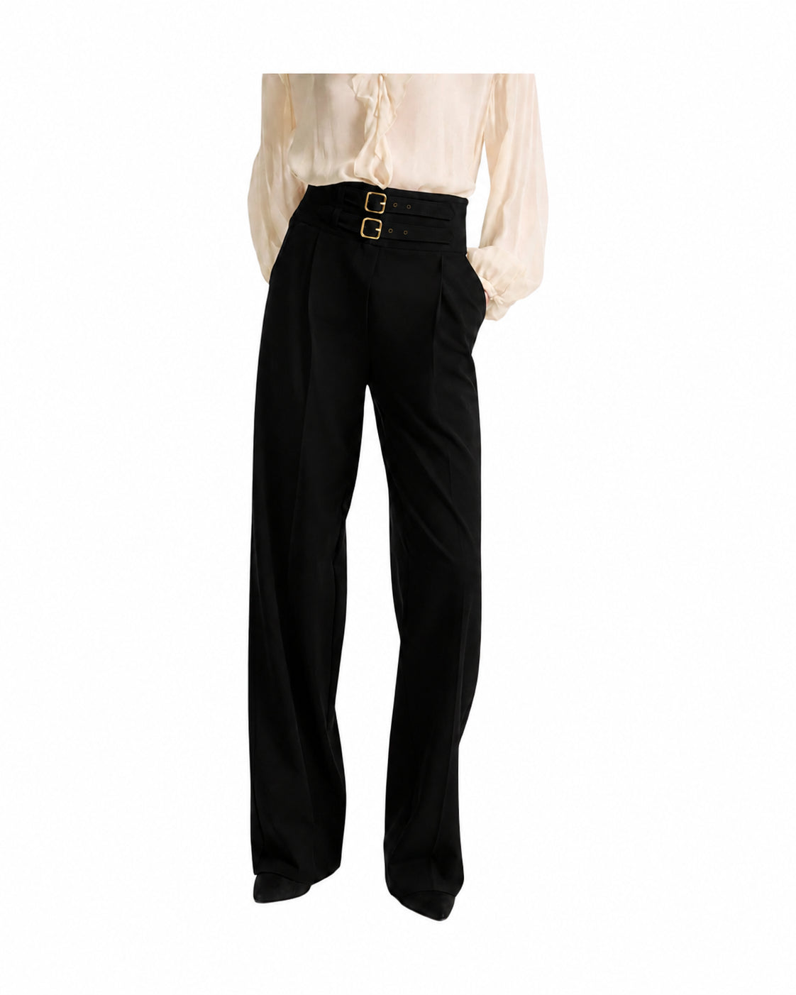 Pantalone a vita alta con cinturini Nero MARANTA 005 MARELLA 