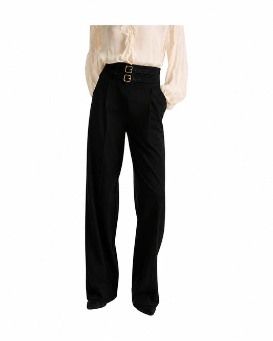 Pantalone a vita alta con cinturini Nero MARANTA 005 MARELLA 