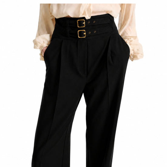 Pantalone a vita alta con cinturini Nero MARANTA 005 MARELLA 