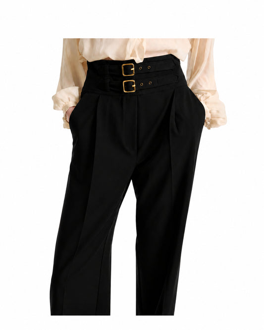 Pantalone a vita alta con cinturini Nero MARANTA 005 MARELLA 
