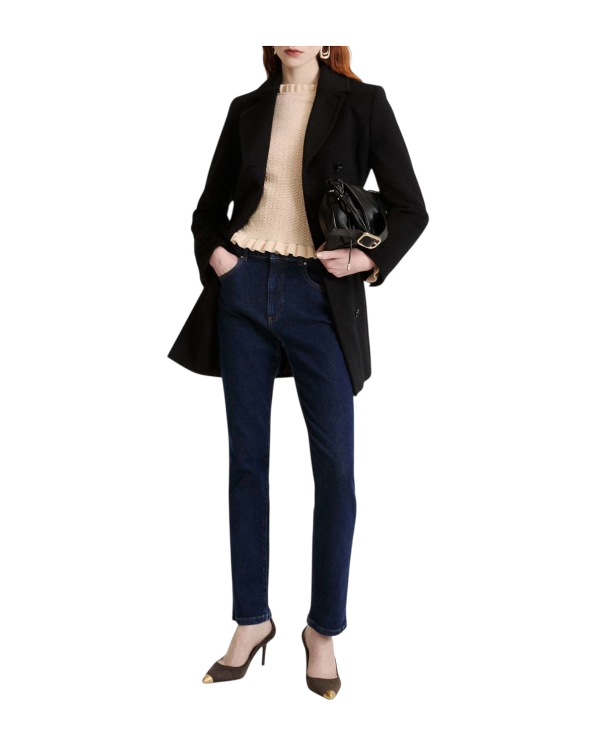 Cappotto Doppiopetto in lana e cashmere Nero PALLORE 004 MARELLA 