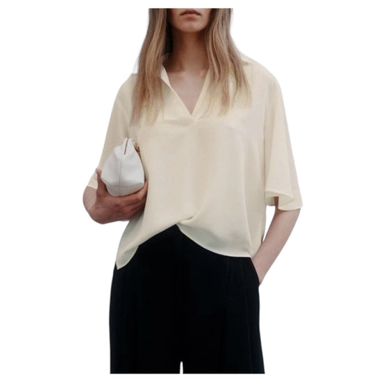 Polo in satin fluido Biano lana PANCIA 003 MARELLA 