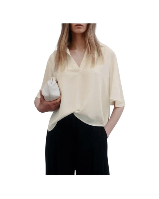 Polo in satin fluido Biano lana PANCIA 003 MARELLA 
