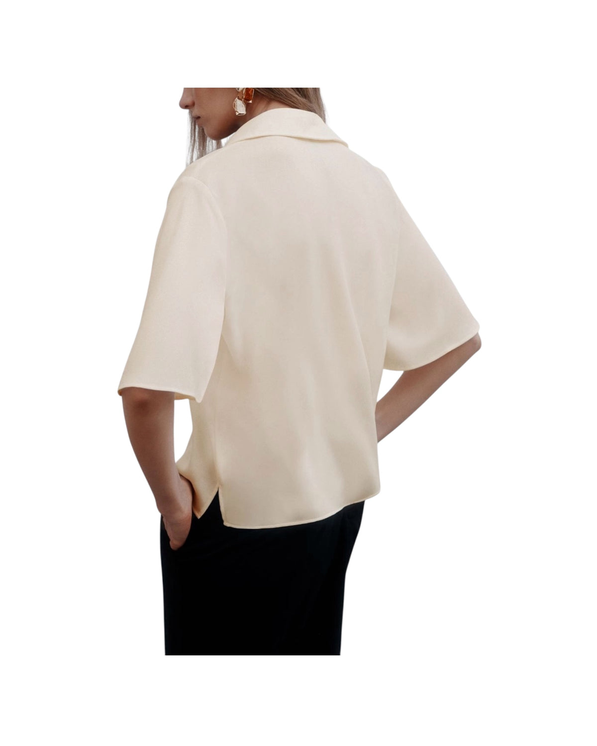Polo in satin fluido Biano lana PANCIA 003 MARELLA 