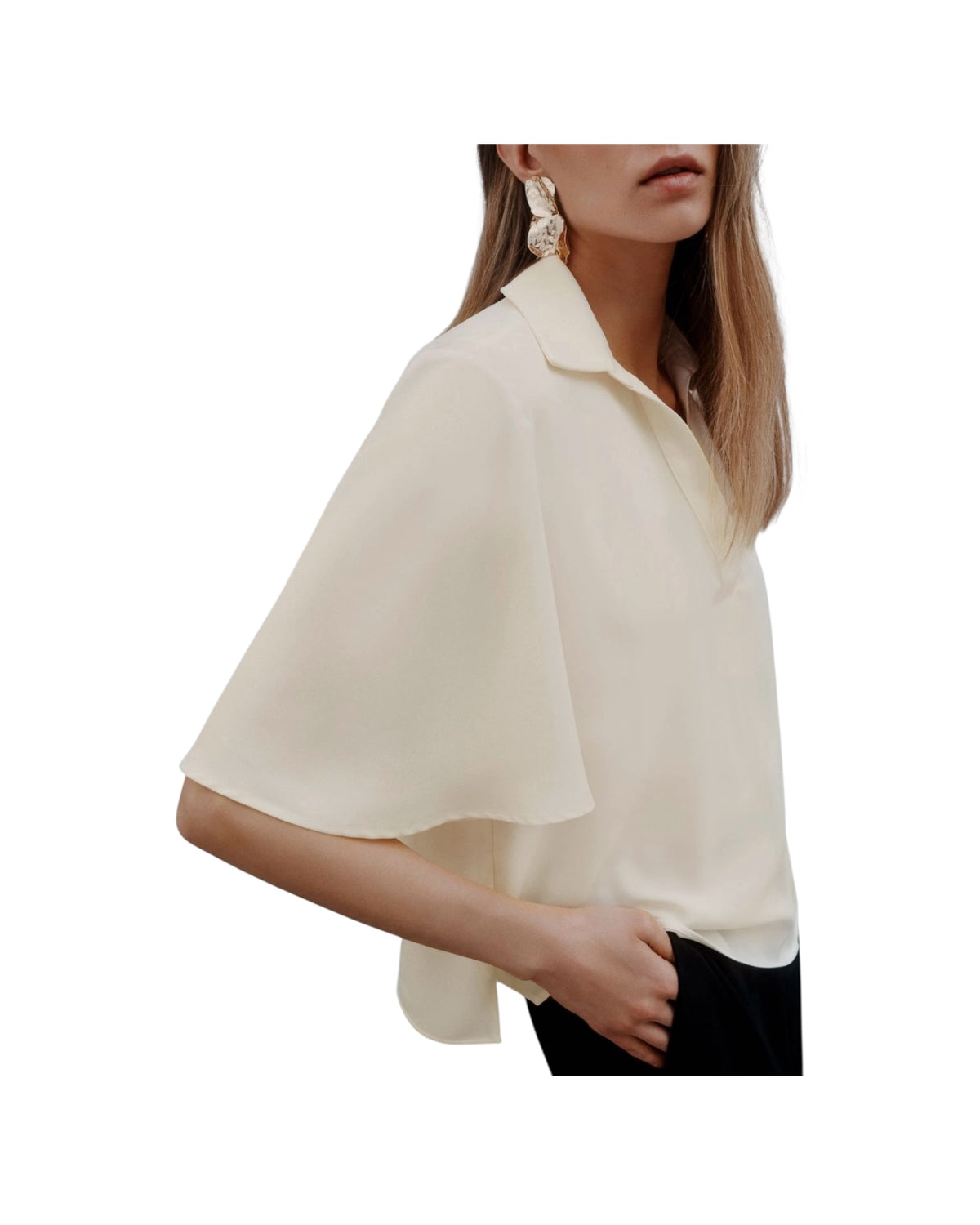 Polo in satin fluido Biano lana PANCIA 003 MARELLA 