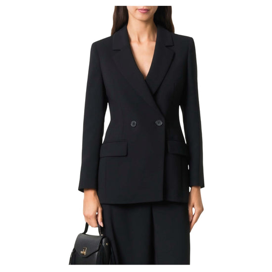 Blazer doppiopetto in envers satin Nero RECENTE 001 MARELLA 