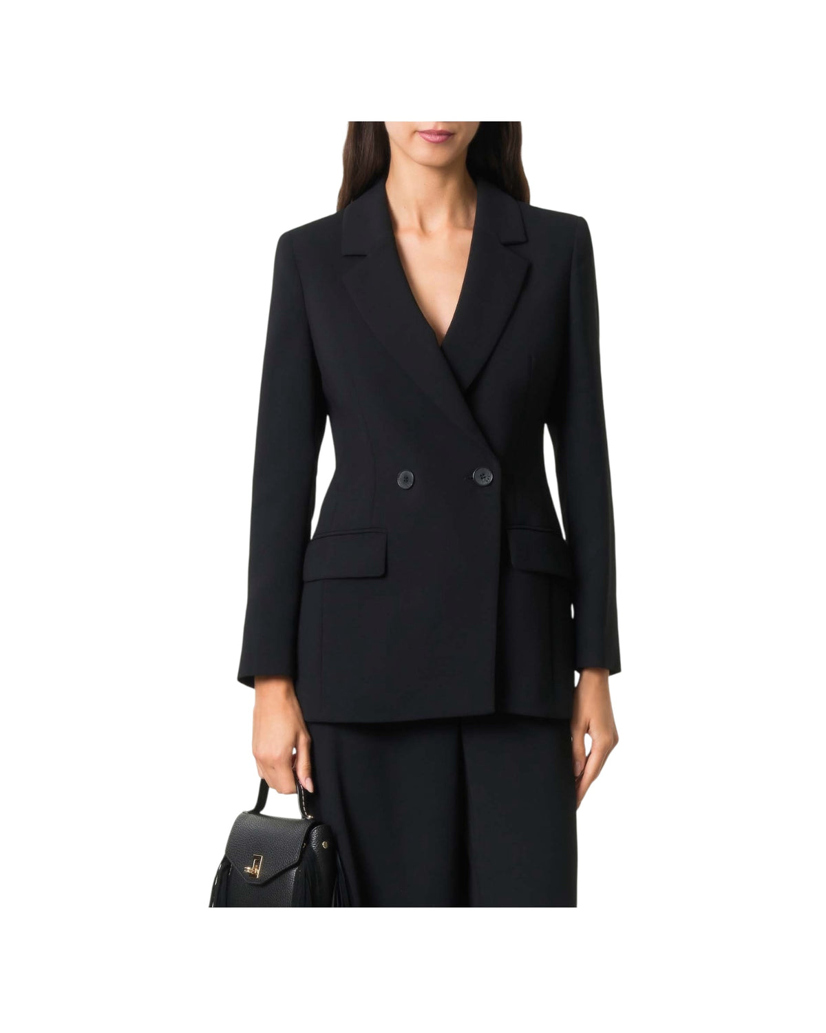 Blazer doppiopetto in envers satin Nero RECENTE 001 MARELLA 