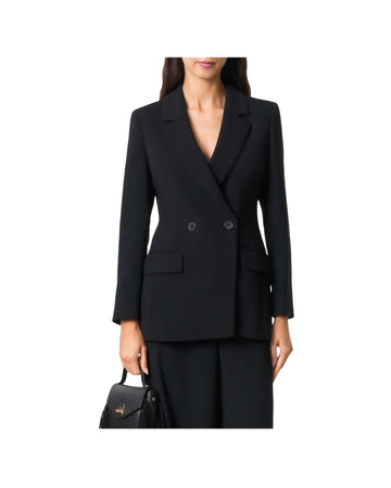 Blazer doppiopetto in envers satin Nero RECENTE 001 MARELLA 