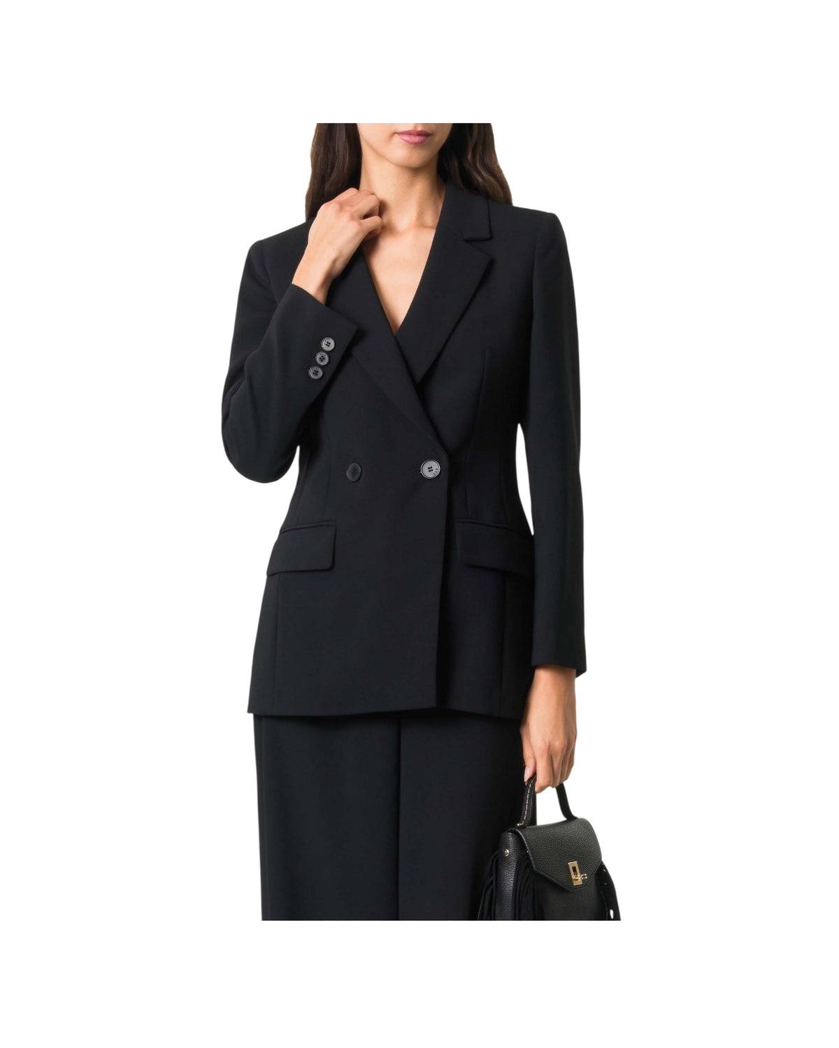 Blazer doppiopetto in envers satin Nero RECENTE 001 MARELLA 