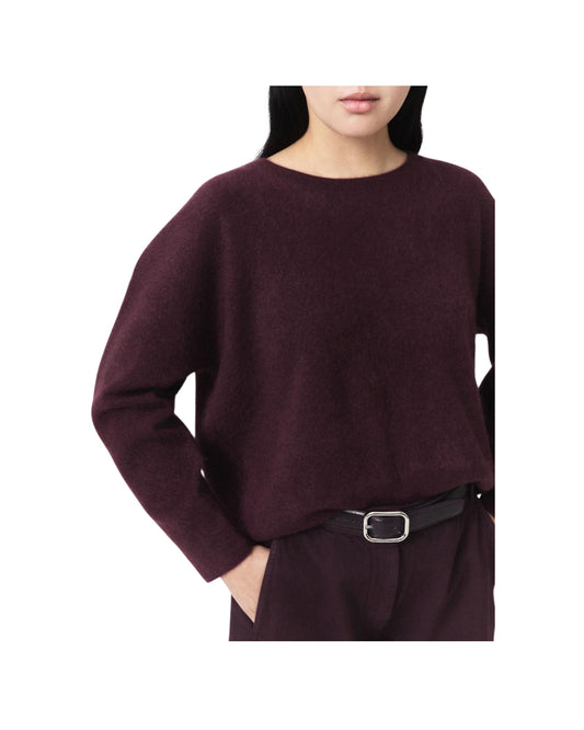 Maglia girocollo in misto cashmere Prugna TACITO 002 MARELLA 