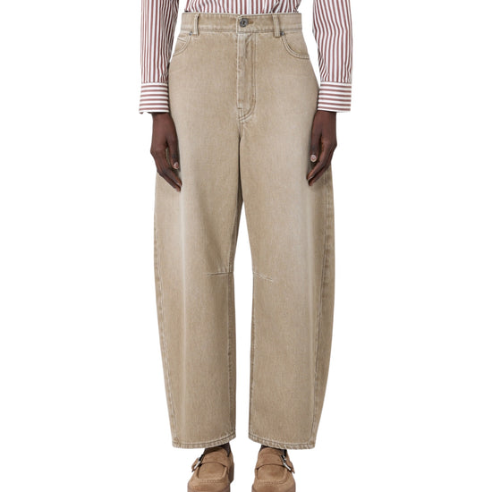 Jeans Barrel leg in denim effetto used Beige ARCADIA 013 MAX MARA WEEKEND 