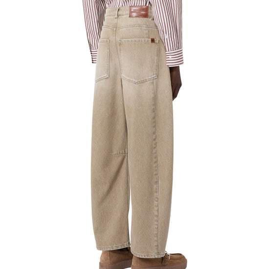 Jeans Barrel leg in denim effetto used Beige ARCADIA 013 MAX MARA WEEKEND 