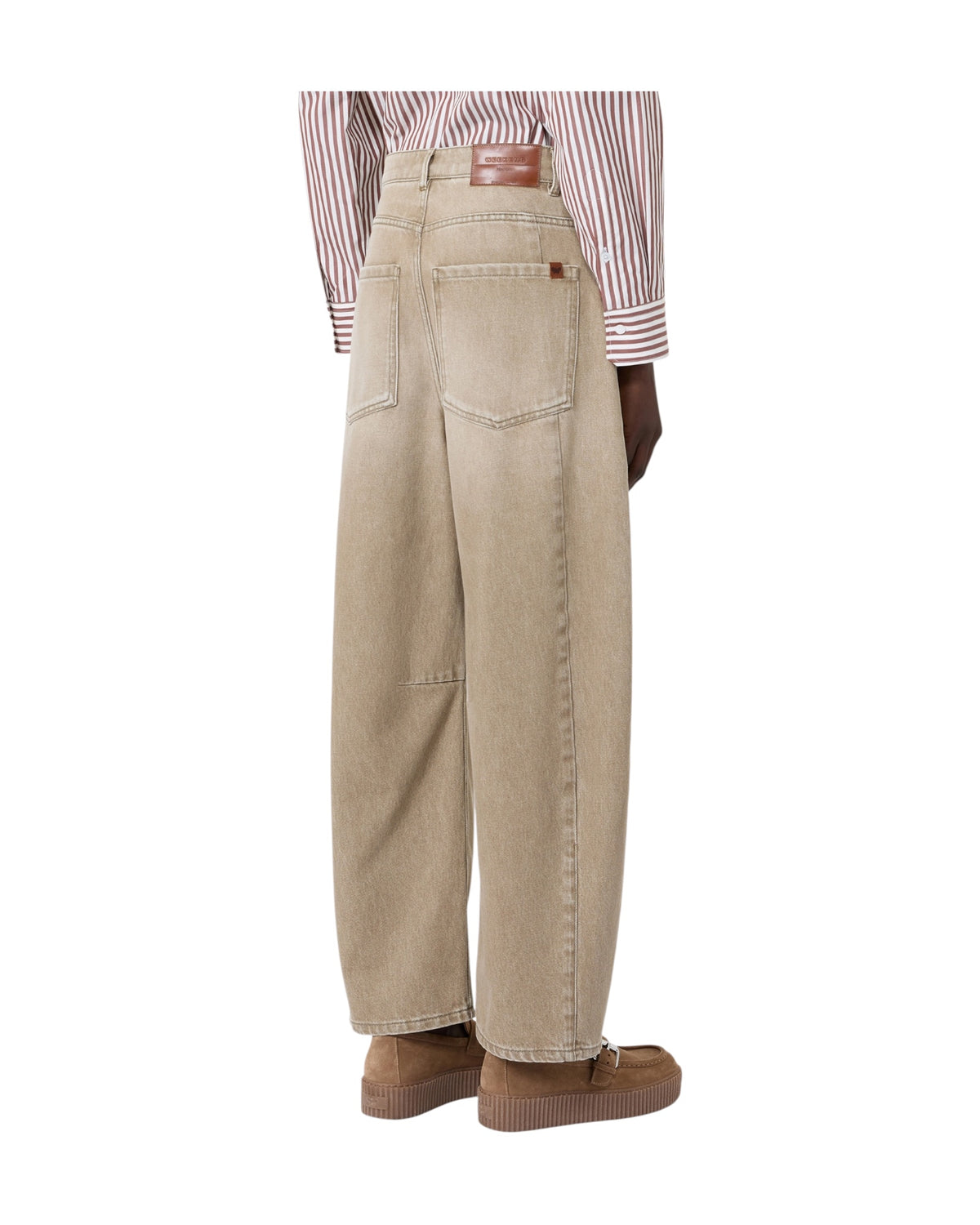 Jeans Barrel leg in denim effetto used Beige ARCADIA 013 MAX MARA WEEKEND 