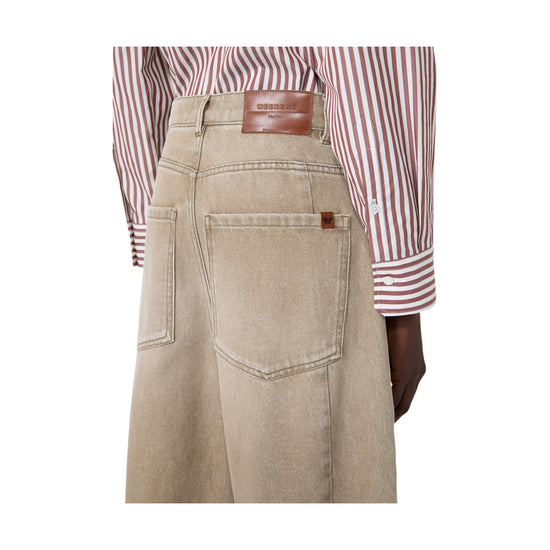 Jeans Barrel leg in denim effetto used Beige ARCADIA 013 MAX MARA WEEKEND 