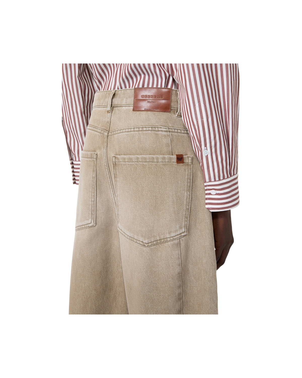 Jeans Barrel leg in denim effetto used Beige ARCADIA 013 MAX MARA WEEKEND 
