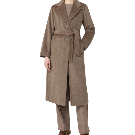Cappotto lungo in orsetto di lana e alpaca Marron Glace' BRONTE 025 MAX MARA WEEKEND 