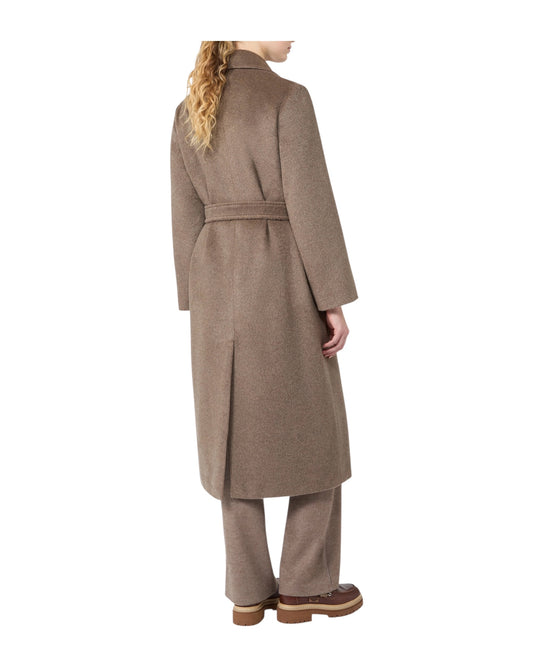 Cappotto lungo in orsetto di lana e alpaca Marron Glace' BRONTE 025 MAX MARA WEEKEND 