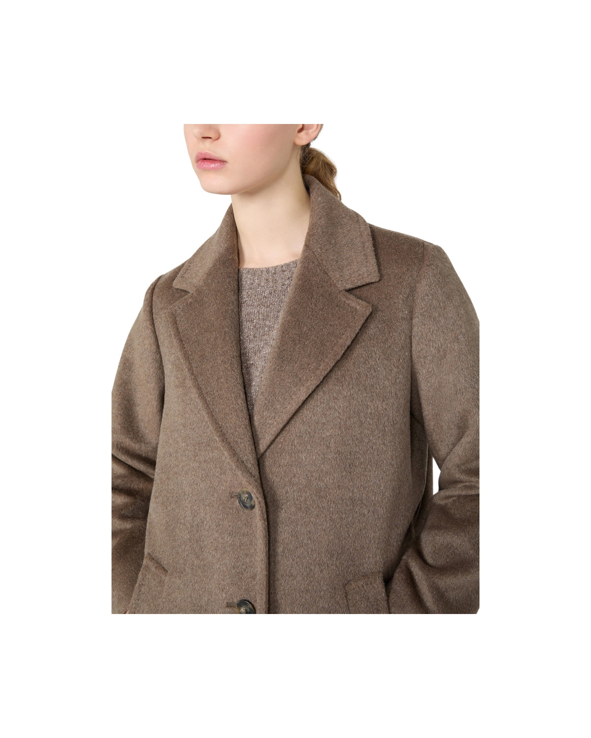 Cappotto lungo in orsetto di lana e alpaca Marron Glace' BRONTE 025 MAX MARA WEEKEND 