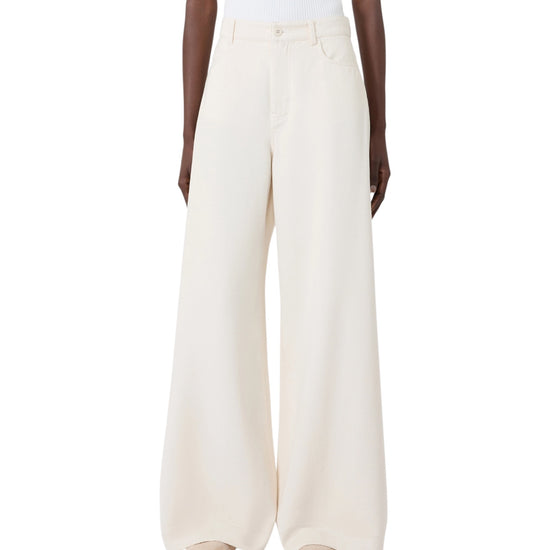 Pantalone in bull di cotone Ecru CANNETI 001 MAX MARA WEEKEND 