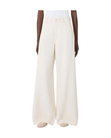 Pantalone in bull di cotone Ecru CANNETI 001 MAX MARA WEEKEND 