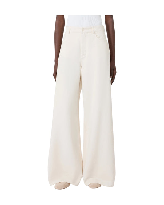 Pantalone in bull di cotone Ecru CANNETI 001 MAX MARA WEEKEND 