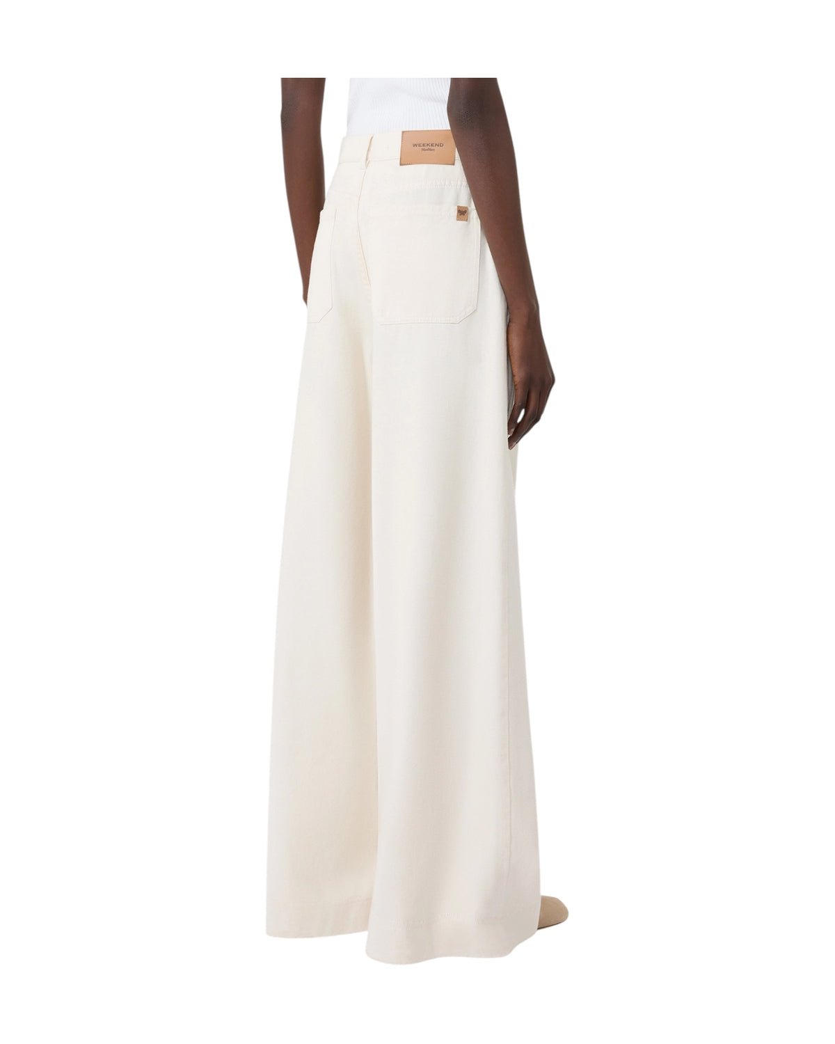 Pantalone in bull di cotone Ecru CANNETI 001 MAX MARA WEEKEND 