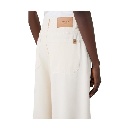 Pantalone in bull di cotone Ecru CANNETI 001 MAX MARA WEEKEND 