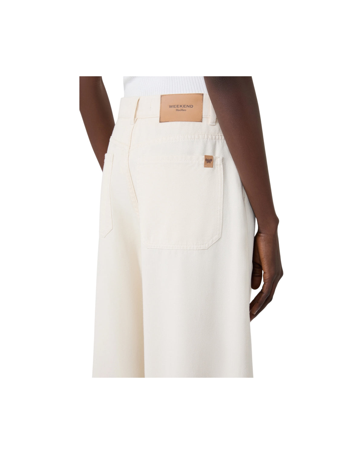 Pantalone in bull di cotone Ecru CANNETI 001 MAX MARA WEEKEND 