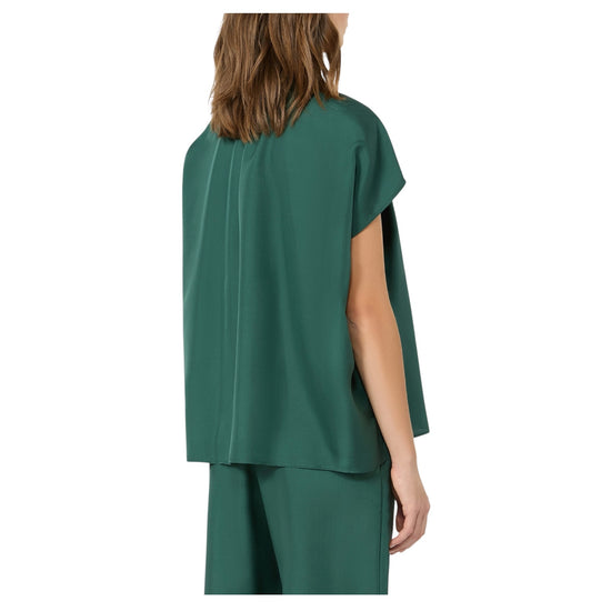 Camicia ampia in seta habotai Verde scuro CRINE 003 MAX MARA WEEKEND 