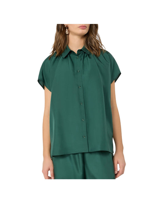 Camicia ampia in seta habotai verde CRINE 003 MAX MARA WEEKEND 