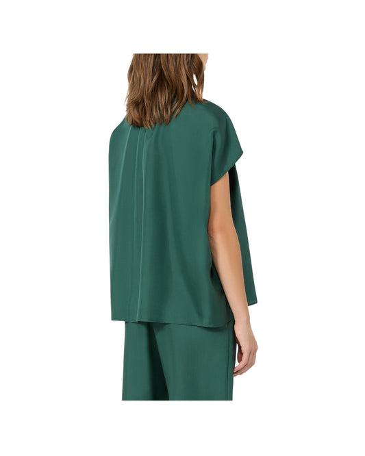 Camicia ampia in seta habotai verde CRINE 003 MAX MARA WEEKEND 