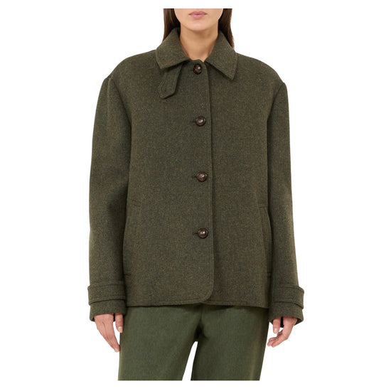 Cappotto corto in lana mèlange Verde DIORAMA 001 MAX MARA WEEKEND 