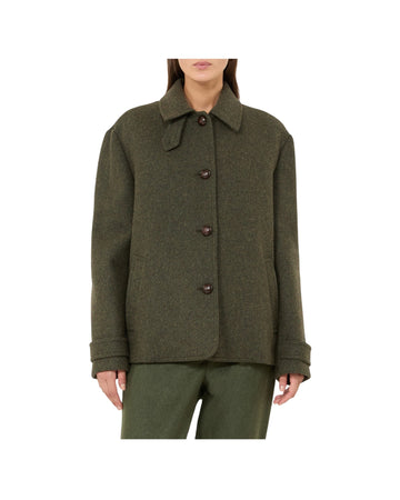 Cappotto corto in lana mèlange Verde DIORAMA 001 MAX MARA WEEKEND 