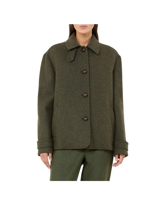 Cappotto corto in lana mèlange Verde DIORAMA 001 MAX MARA WEEKEND 