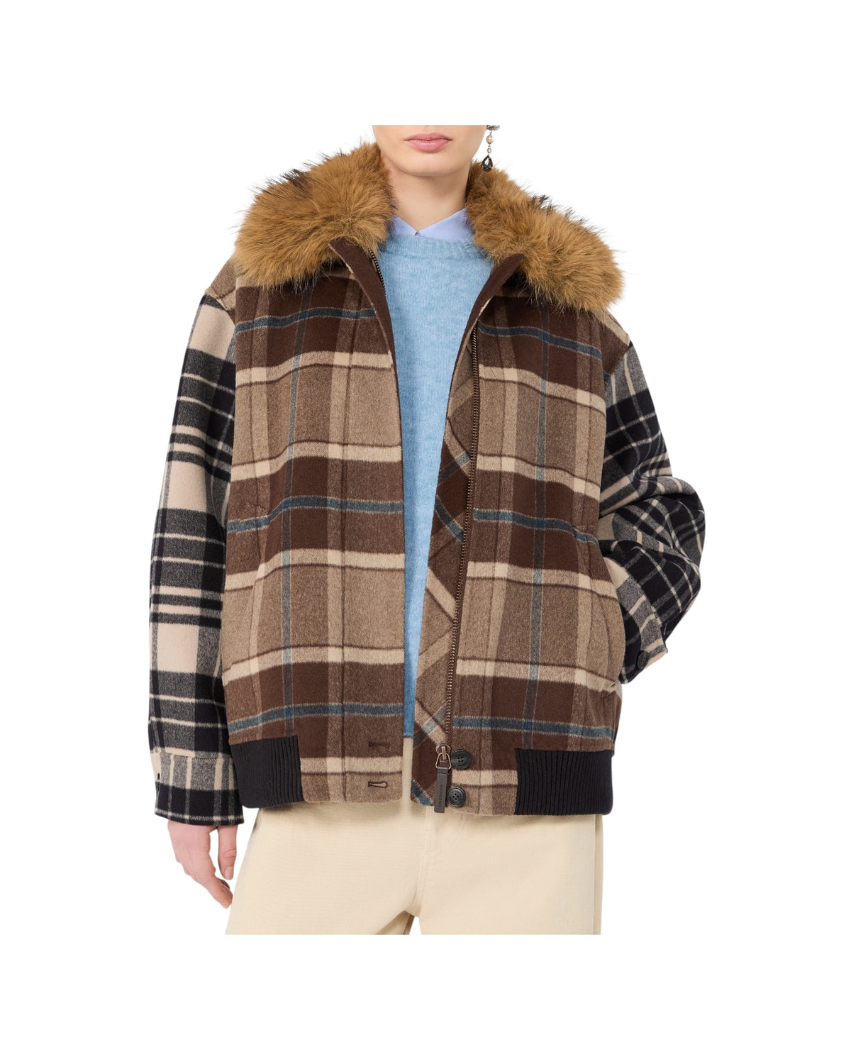 Bomber in drap di lana check DIVINA 001 MAX MARA WEEKEND 
