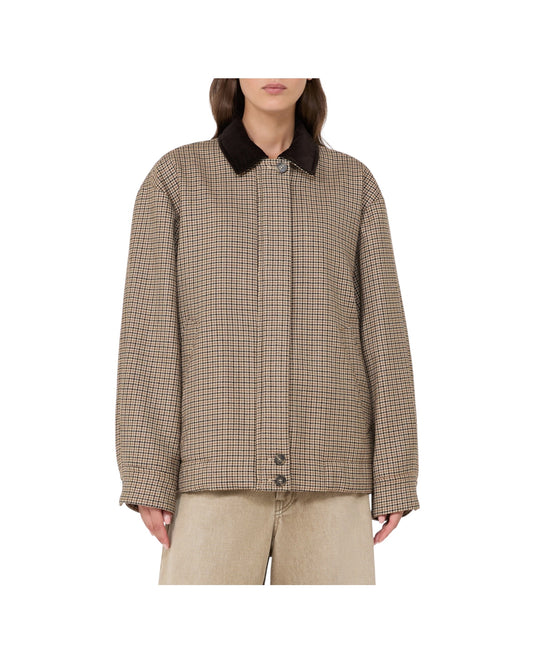 Giacca bomber in lana Pied de Poule Marrone FESTA 001 MAX MARA WEEKEND 