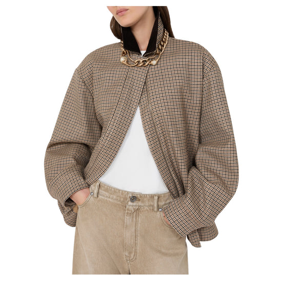 Giacca bomber in lana Pied de Poule Marrone FESTA 001 MAX MARA WEEKEND 