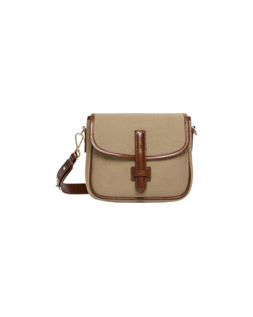 Borsa a tracolla piccola in canvas e pelle Verde militare GAP 002 MAX MARA WEEKEND 