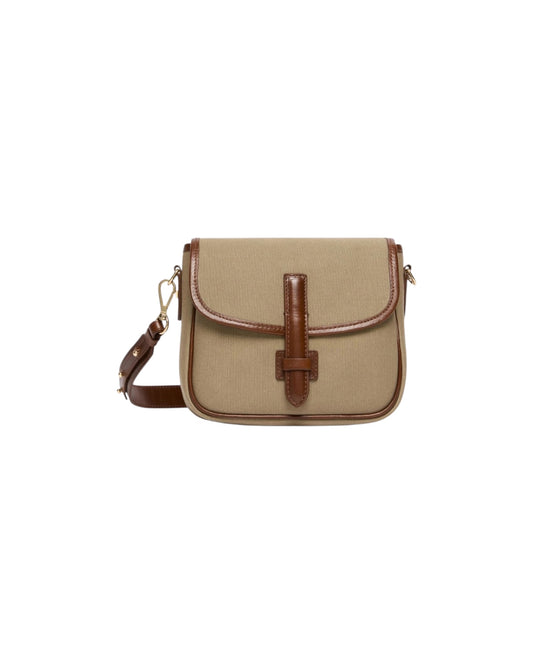 Borsa a tracolla piccola in canvas e pelle Verde militare GAP 002 MAX MARA WEEKEND 