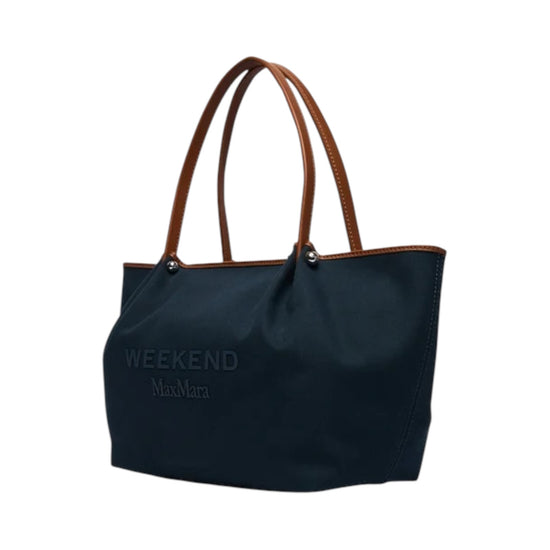 Shopping bag in canvas e pelle Blu GETTO 003 MAX MARA WEEKEND 
