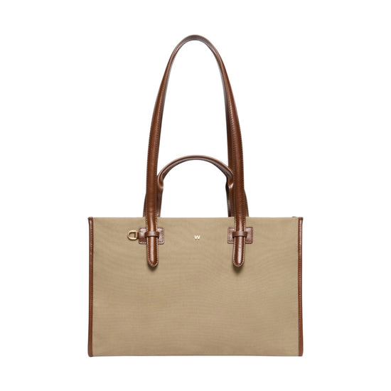 Shopping bag in canvas e pelle Verde militare GIANNA 002 MAX MARA WEEKEND 