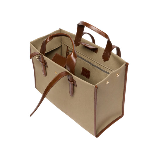 Shopping bag in canvas e pelle Verde militare GIANNA 002 MAX MARA WEEKEND 