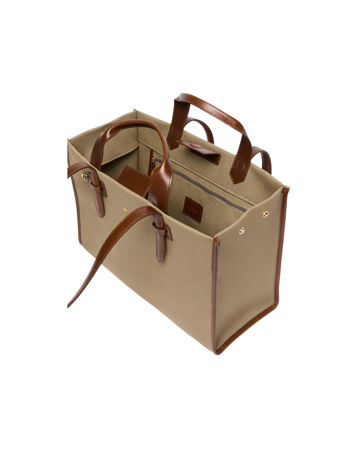 Shopping bag in canvas e pelle Verde militare GIANNA 002 MAX MARA WEEKEND 