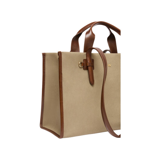 Shopping bag in canvas e pelle Verde militare GIANNA 002 MAX MARA WEEKEND 