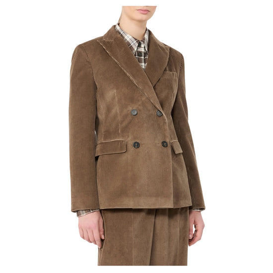 Blazer in velluto di cotone a costine Marrone chiaro KATANGA 023 MAX MARA WEEKEND 