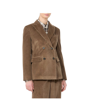 Blazer in velluto di cotone a costine Marrone chiaro KATANGA 023 MAX MARA WEEKEND 