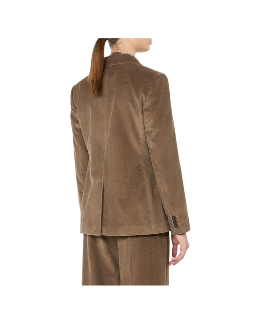 Blazer in velluto di cotone a costine Marrone chiaro KATANGA 023 MAX MARA WEEKEND 