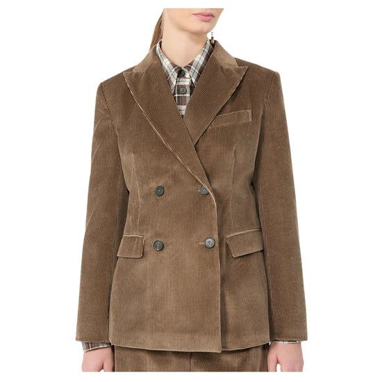 Blazer in velluto di cotone a costine Marrone chiaro KATANGA 023 MAX MARA WEEKEND 