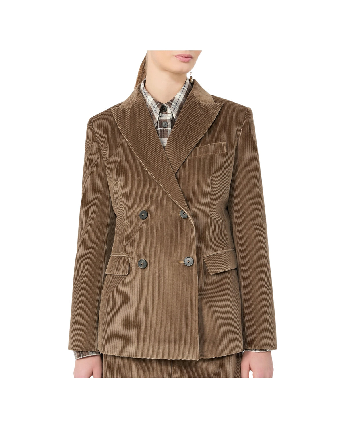Blazer in velluto di cotone a costine Marrone chiaro KATANGA 023 MAX MARA WEEKEND 